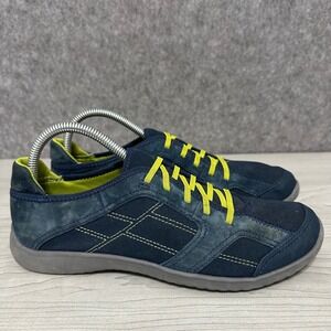 Clarks Arbor Jade Walking Shoes Women Size 9 Blue Yellow Comfort Leather Suede
